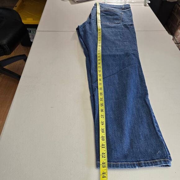 New York & Company Jeans Women's 18 Blue Distressed Low Rise*** Slim Slouch Leg - Picture 14 of 16